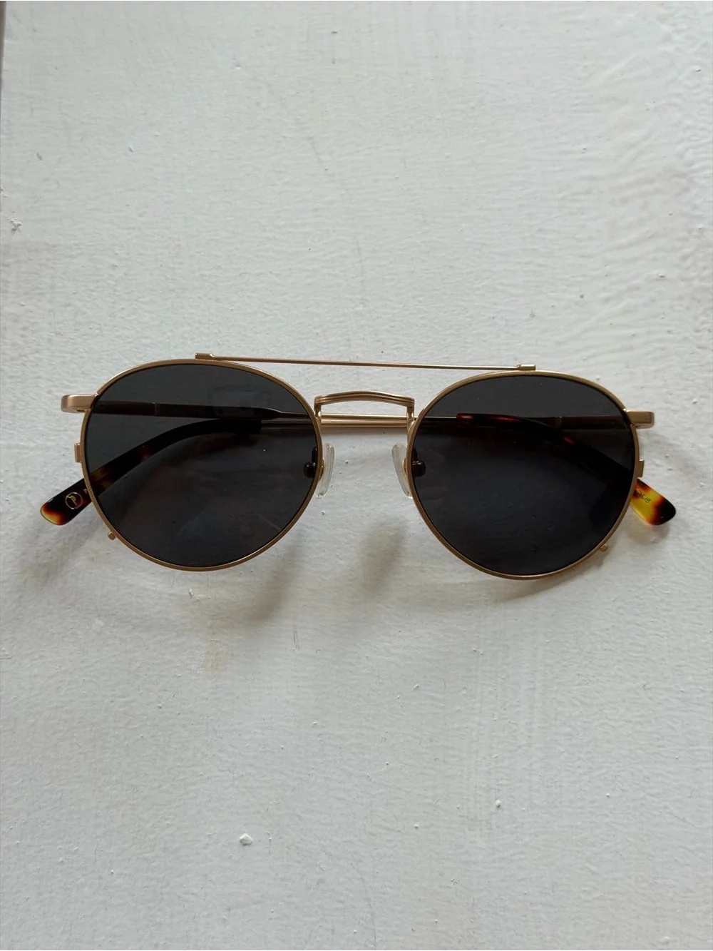 Crap Eyewear Gold Frame Sunglasses with Black Lenses